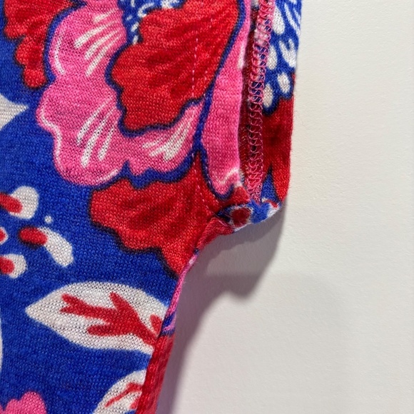 Sigrid Olsen 100% linen floral print rounded hem top size M - Picture 4 of 8